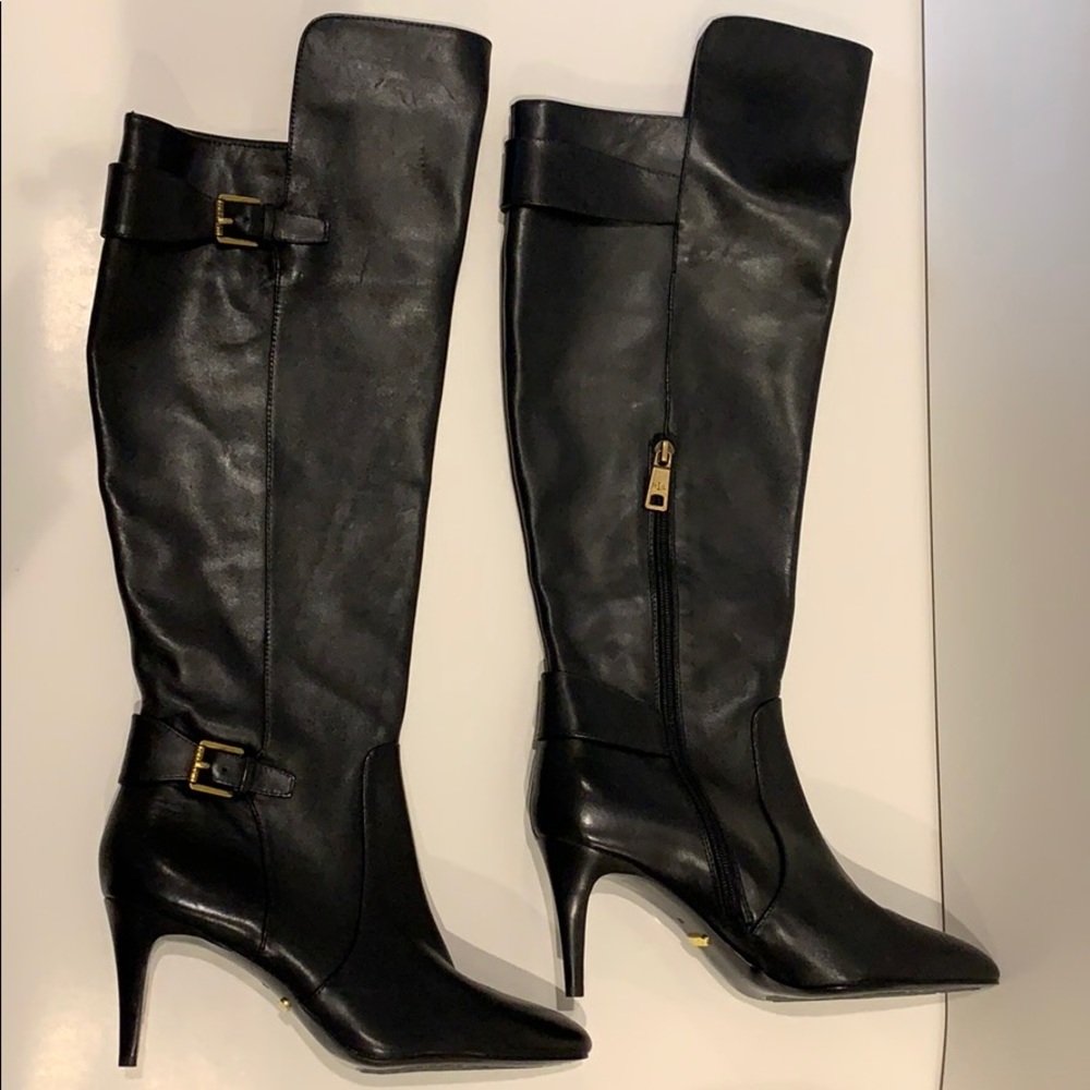 Ralph Lauren Black Leather Boots - Size 8